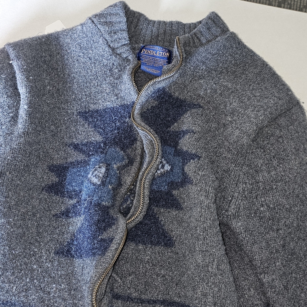 Pendleton Gray Wool Kids Sweater. Boys Xl